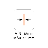 MÍN. THICKNESS 18mm MAX. THICKNESS 35mm
